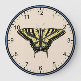 Südwest-Gelbes Frack Butterfly Große Wanduhr