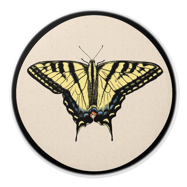 Südwest-Gelbes Frack Butterfly Keramikknauf (Vorderseite)