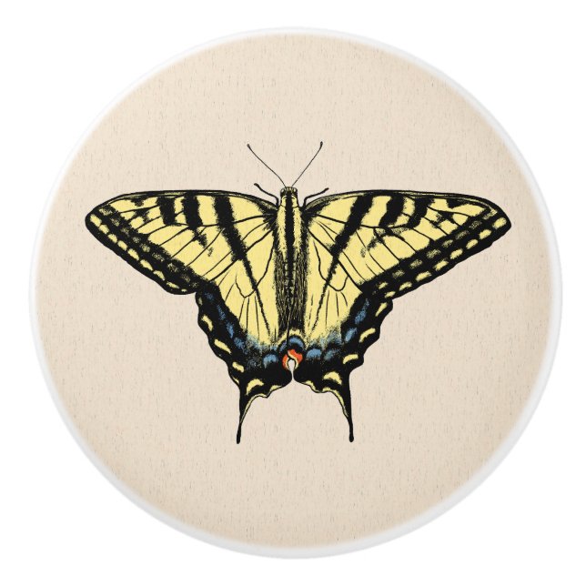 Südwest-Gelbes Frack Butterfly Keramikknauf (Vorderseite)