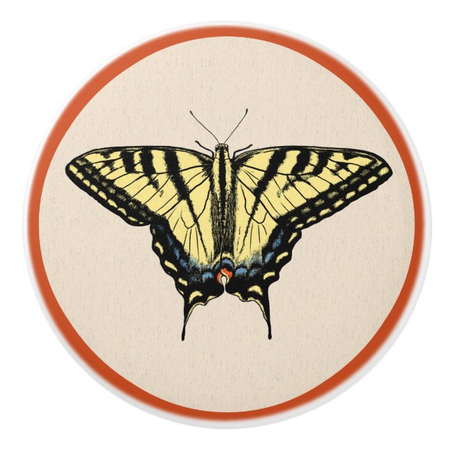 Südwest-Gelbes Frack Butterfly Keramikknauf (Vorderseite)