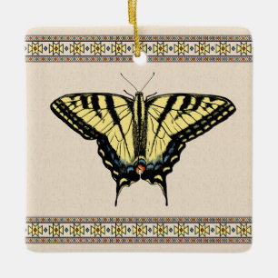 Südwest-Gelbes Frack Butterfly Keramikornament
