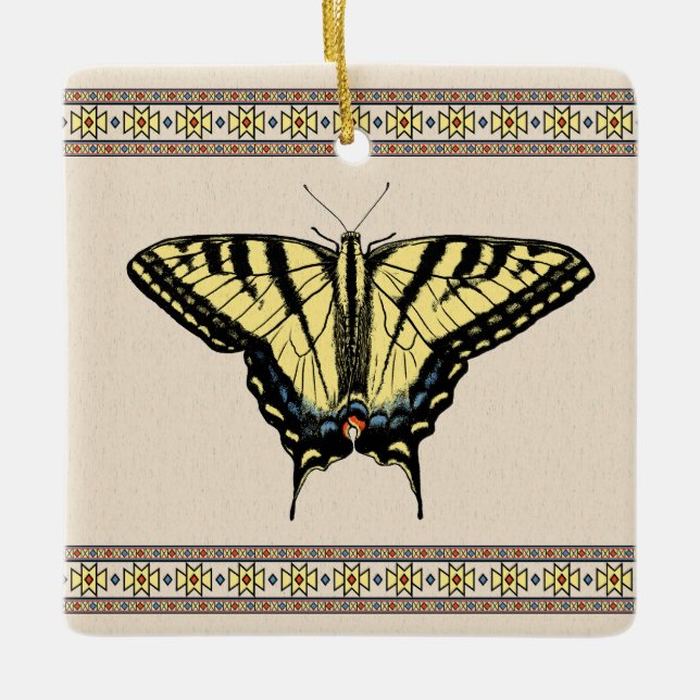 Südwest-Gelbes Frack Butterfly Keramikornament (Vorderseite)
