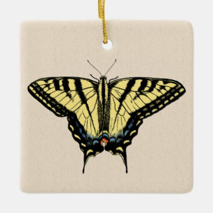 Südwest-Gelbes Frack Butterfly Keramikornament