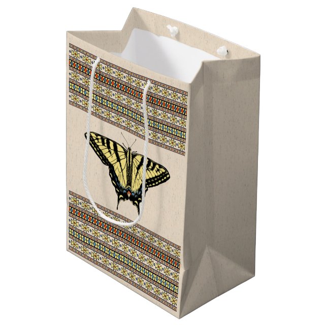 Südwest-Gelbes Frack Butterfly Mittlere Geschenktüte (Vorderseite Schrägansicht)