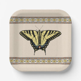 Südwest-Gelbes Frack Butterfly Pappteller