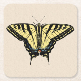 Südwest-Gelbes Frack Butterfly Rechteckiger Pappuntersetzer