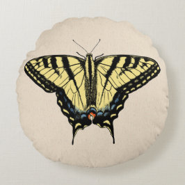 Südwest-Gelbes Frack Butterfly Rundes Kissen