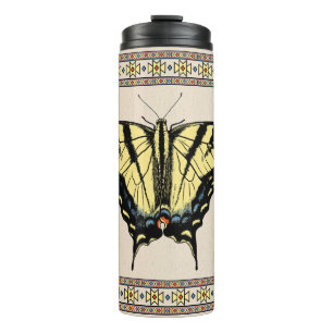 Südwest-Gelbes Frack Butterfly Thermosbecher