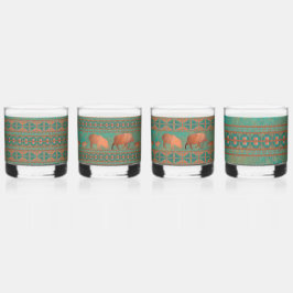 Südwest Geometric Pattern and Fun Javelinas Whiskyglas
