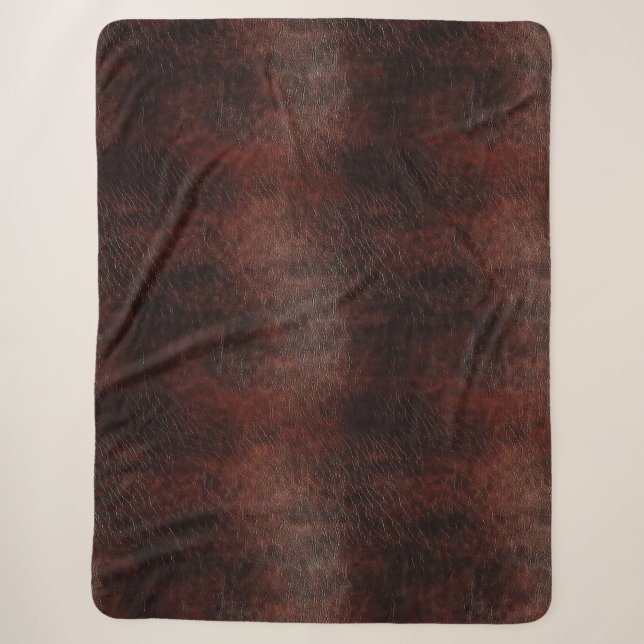 Südwest Imitats Brown Leather Cowhide Sherpadecke (Vorderseite)