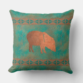 Südwest Javelina Mama Kupfer Aquamarines Muster 20 Kissen
