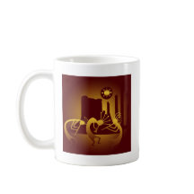 Südwest Kokopelli in Burgund und Gold