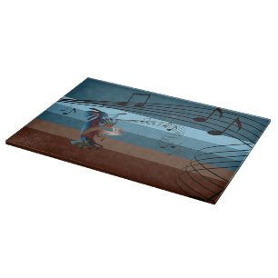Südwest Kokopelli Music Glass Cutting Board Schneidebrett