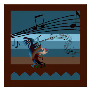 Südwest-Kokopelli-Musikposter Poster