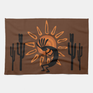 Südwest Kokopelli Sun Desert Rustikales K Handtuch