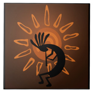 Südwest Kokopelli Sun Rustikale Große Tile Fliese