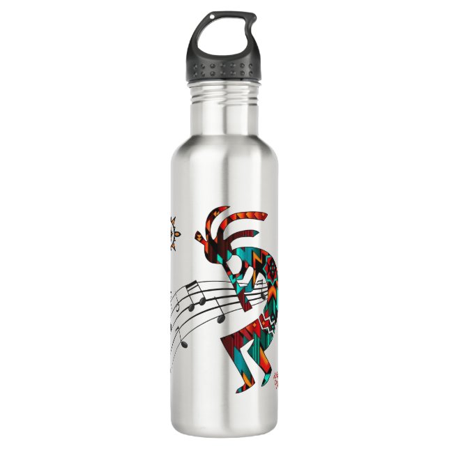 Südwest Kokopelli Wasserflasche aus Edelstahl Edelstahlflasche (Vorderseite)