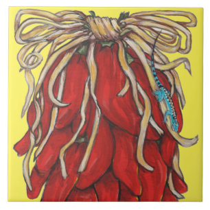 Südwest Lizard Red Chili Pepper House Nummer Top Fliese