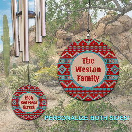Südwest Mesas Red Turquoise Design Personalisiert Windspiel