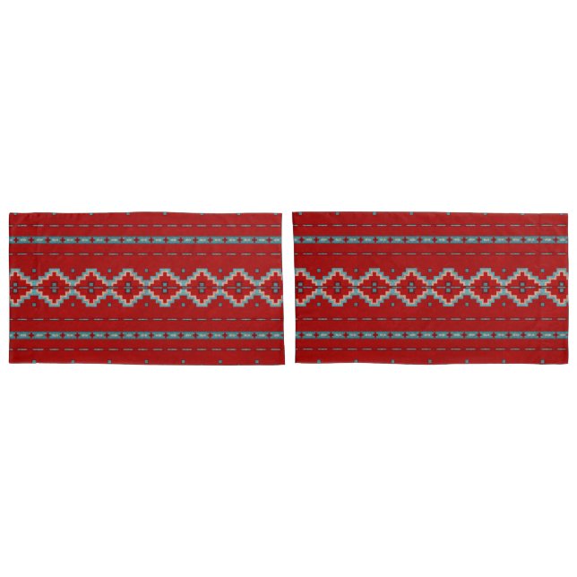 Südwest Mesas Red & Turquoise Kissenbezug (Rückseite-Set)