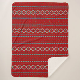 Südwest Mesas Red & Turquoise Large Sherpadecke