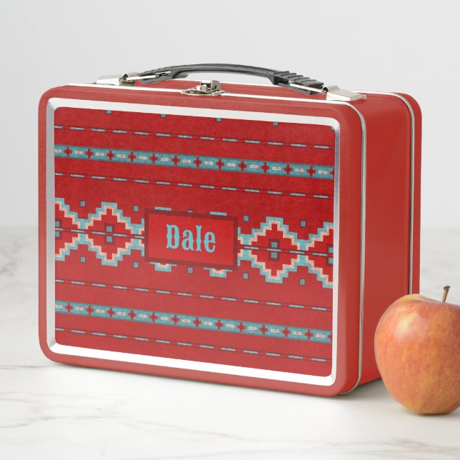 Südwest Mesas Red & Turquoise Metall Brotdose (Beispiel)