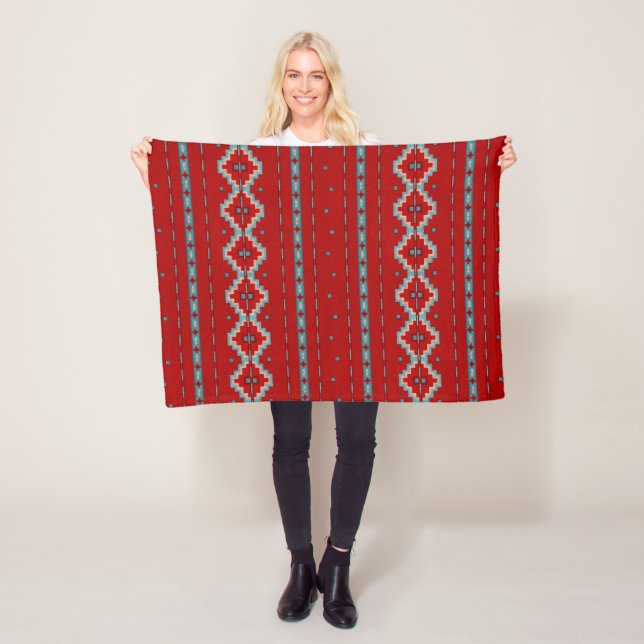 Südwest Mesas Red & Turquoise Small Fleecedecke (Beispiel)