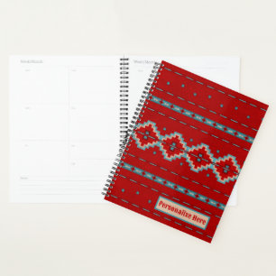 Südwest Mesas Rot und Türkis Personalisiert Planer