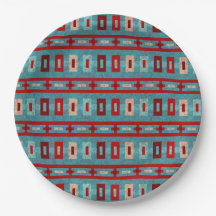 Südwest Mesas Türkis & Red Geometric Design