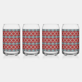 Südwest Mesas Türkis & Red Geometric Muster Dosenglas