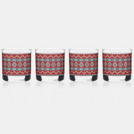 Südwest Mesas Türkis & Rot Whiskyglas