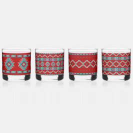 Südwest Mesas Türkis & Rotes Set Whiskyglas
