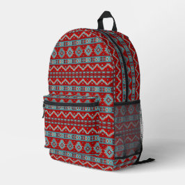 Südwest-Mesas-Türkis und Rote Geometrie Bedruckter Rucksack