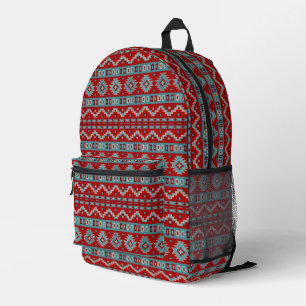 Südwest-Mesas-Türkis und Rote Geometrie Bedruckter Rucksack
