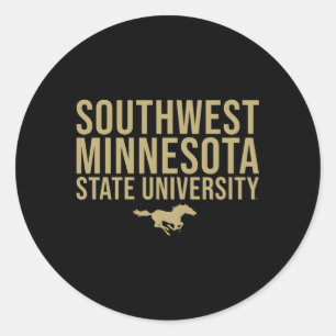 Südwest-Minnesota-Staat Smsu Mustangs gestapelt Runder Aufkleber