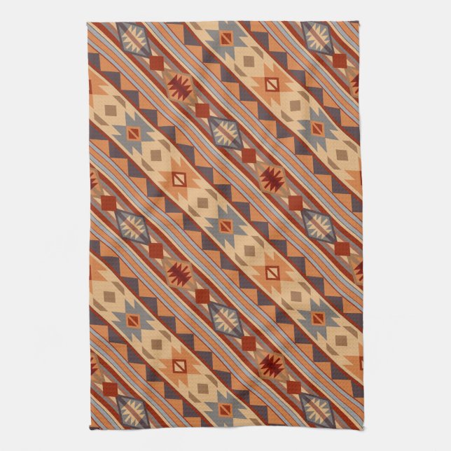 Südwest Muster Design Tan Diagonal Handtuch (Vertikal)