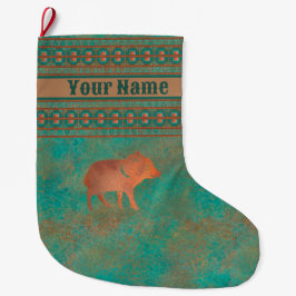 Südwest Niedlich Javelina Baby Personalisiert Großer Weihnachtsstrumpf