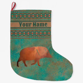 Südwest Niedlich Javelina Daddy Personalisiert Großer Weihnachtsstrumpf