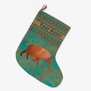 Südwest Niedlich Javelina Daddy Personalisiert Großer Weihnachtsstrumpf