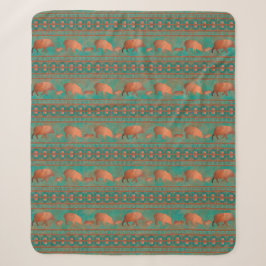 Südwest Niedlich Javelina Familie Kupfer Aquamarin Sherpadecke