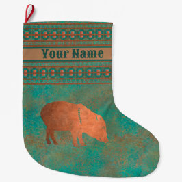 Südwest Niedlich Javelina Momma Personalisiert Großer Weihnachtsstrumpf