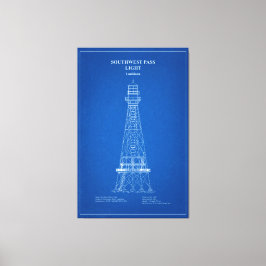 Südwest Pass Lighthouse - Louisiana - AD Leinwanddruck