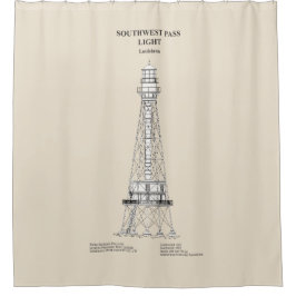 Südwest Pass Lighthouse - Louisiana - SBD Duschvorhang