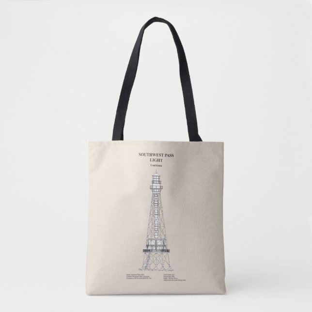 Südwest Pass Lighthouse - Louisiana - SBD Tasche (Vorderseite)