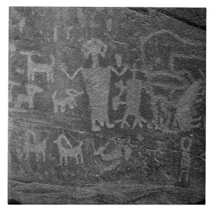 Südwest Petroglyph Black and White Fliese
