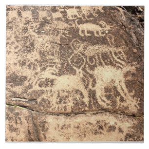 Südwest Petroglyph Hieroglyph Keramik Tile Fliese