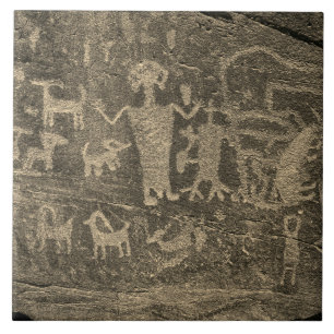 Südwest Petroglyph Sepia Keramik Tile Fliese