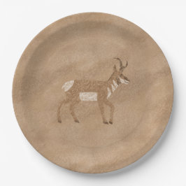 Südwest Pronghorn Walking Antelope Paper Tellers Pappteller