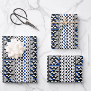 Südwest-Regen und Sonne in Blau Geschenkpapier Set