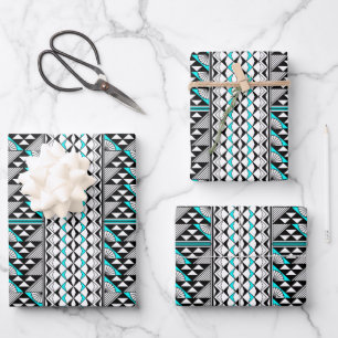 Südwest Regen und Sonne in Türkis Geschenkpapier Set